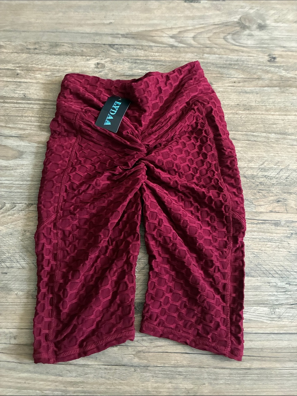 VYDAA Burgundy Textured  Bike Shorts